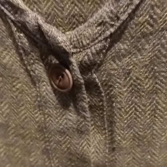 FINAL PRICE FLAX 100% linen l/s v-neck buttoned down blouse w side slits M - Picture 14 of 16